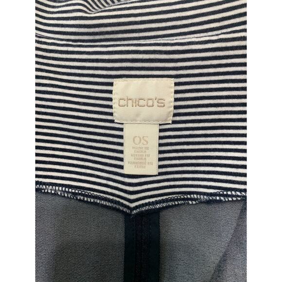 CHICO'S Elise Denim Cape Funnel Stand-Up Collar Button Closure OS - Picture 5 of 10